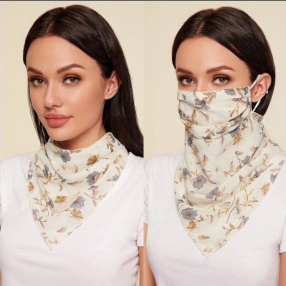 Floral Print Convertible Scarf/Face Mask